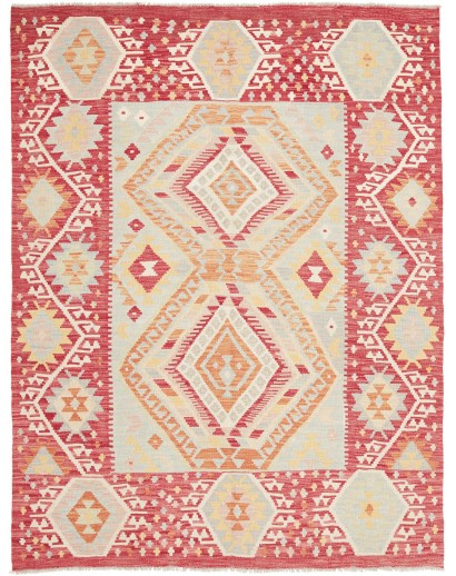 Tappeto Kilim Afghanistan giallo rosso 155x206