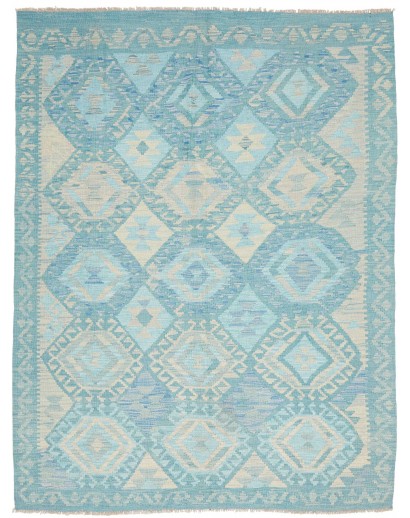 Tappeto Kilim Afghanistan beige azzurro 153x199