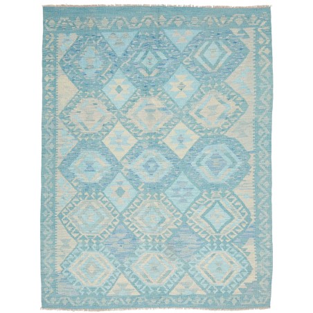 Tappeto Kilim Afghanistan beige azzurro 153x199
