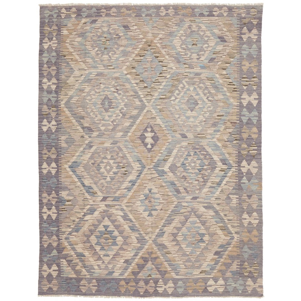 Tappeto Kilim Afghanistan azzurro bianco 153x205 Tappeto Kilim Afghanistan azzurro bianco 153x205