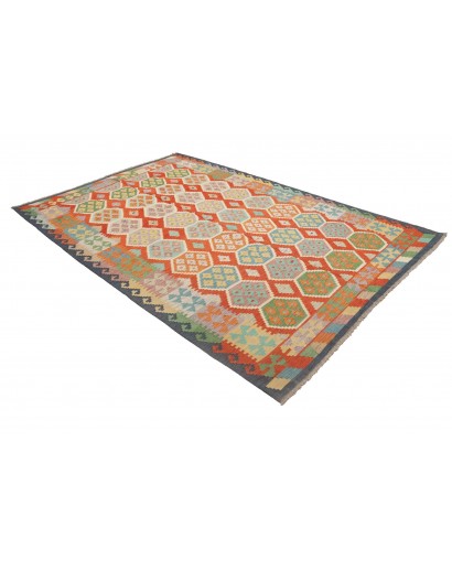 Tappeto Kilim Afghanistan marrone rosso 204x297