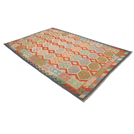 Tappeto Kilim Afghanistan marrone rosso 204x297