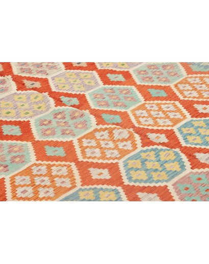 Tappeto Kilim Afghanistan marrone rosso 204x297