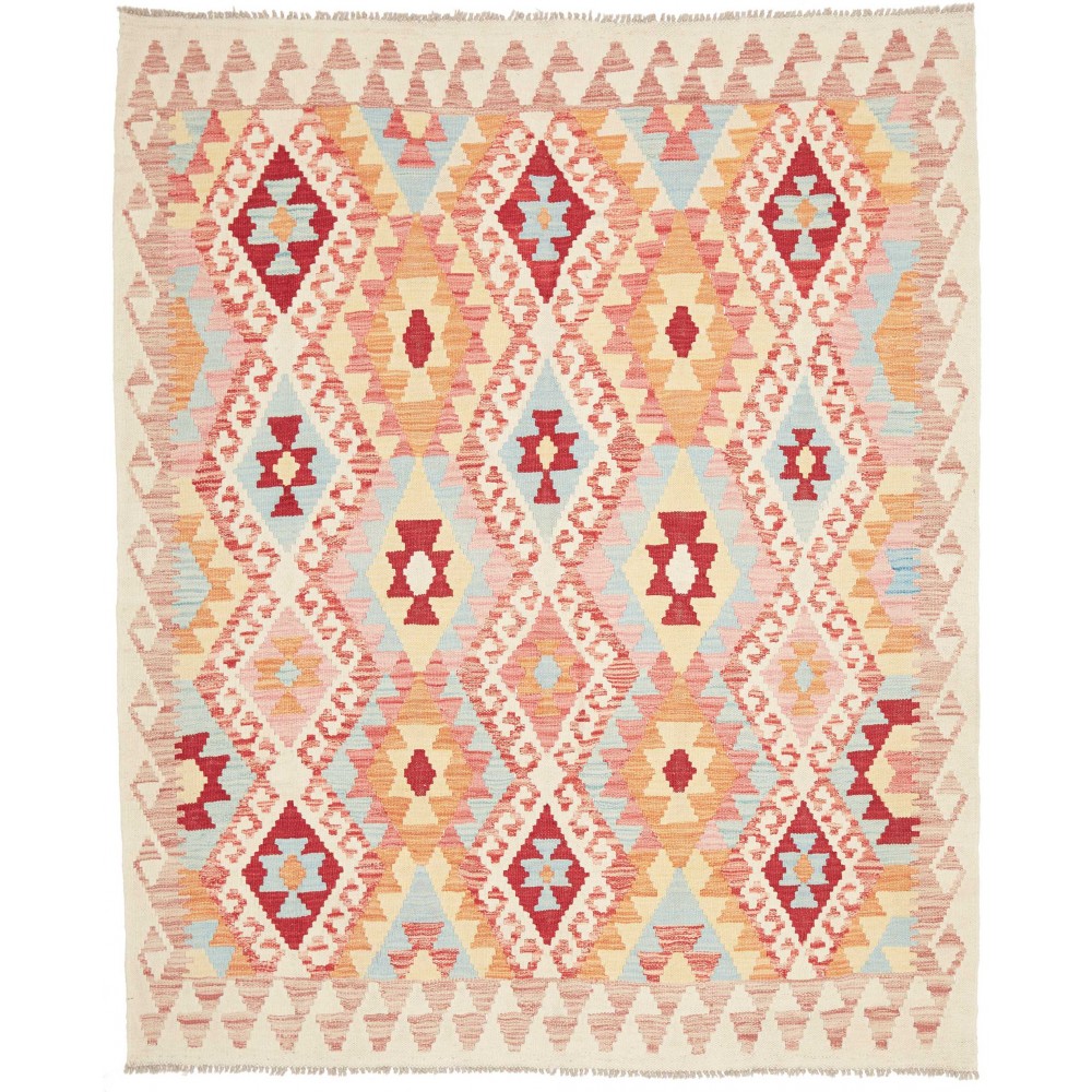 Tappeto Kilim Afghanistan giallo marrone 160x197 Tappeto Kilim Afghanistan giallo marrone 160x197