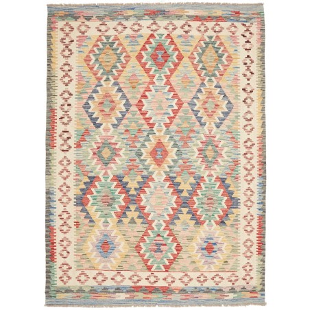 Tappeto Kilim Afghanistan beige giallo 156x212