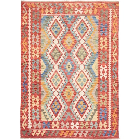 Tappeto Kilim Afghanistan marrone bianco 155x217