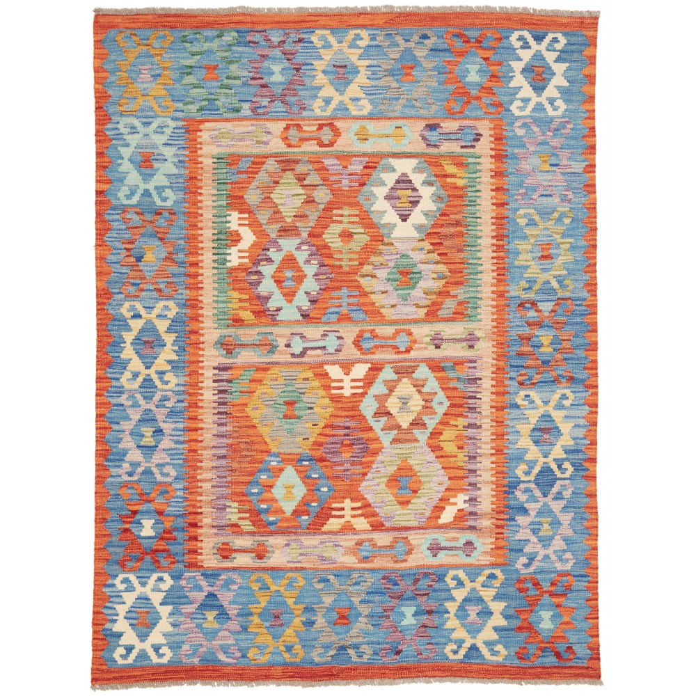 Tappeto Kilim Afghanistan marrone bianco 148x197 Tappeto Kilim Afghanistan marrone bianco 148x197