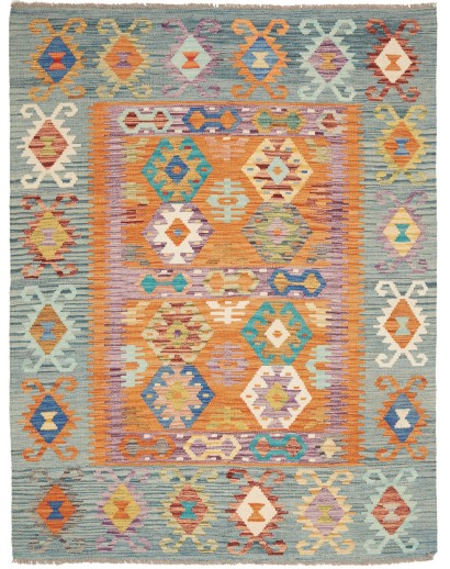 Tappeto Kilim Afghanistan marrone azzurro 150x197