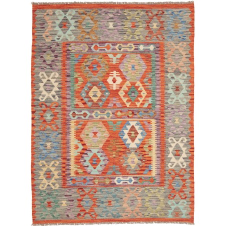 Tappeto Kilim Afghanistan marrone giallo 146x201