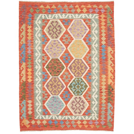 Tappeto Kilim Afghanistan marrone bianco 150x200