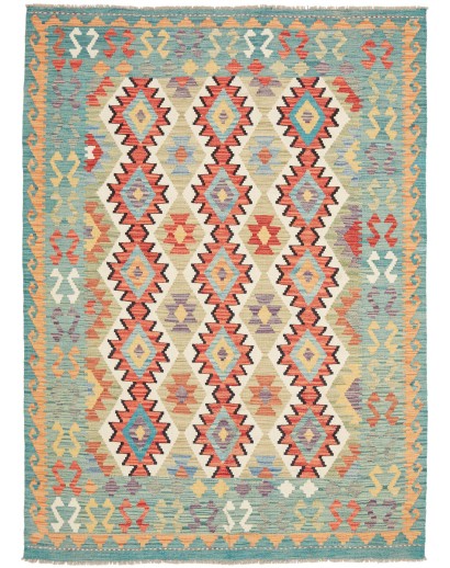 Tappeto Kilim Afghanistan marrone azzurro 147x197