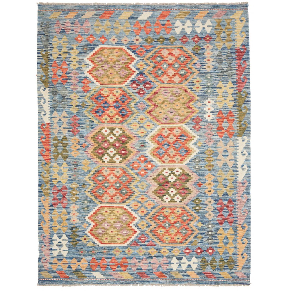 Tappeto Kilim Afghanistan marrone bianco 149x196 Tappeto Kilim Afghanistan marrone bianco 149x196
