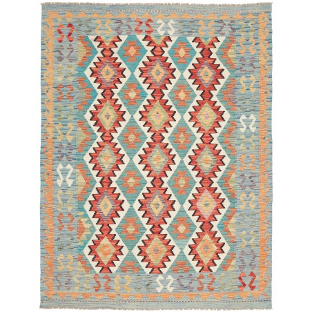 Tappeto Kilim Afghanistan azzurro bianco 148x193