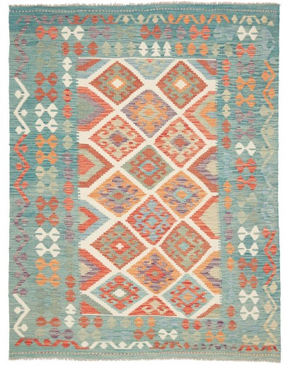 Tappeto Kilim Afghanistan azzurro 154x202
