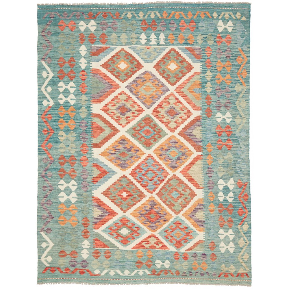 Tappeto Kilim Afghanistan azzurro 154x202 Tappeto Kilim Afghanistan azzurro 154x202