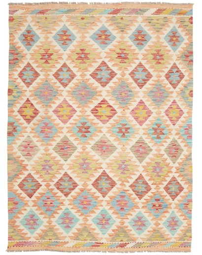 Tappeto Kilim Afghanistan marrone rosso 151x199