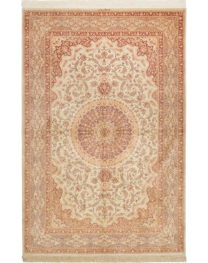 Tappeto Ghom seta Persia marrone 160x243
