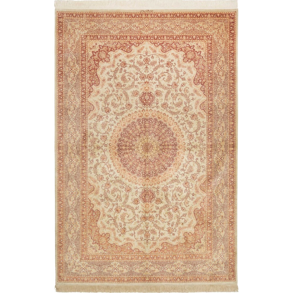 Tappeto Ghom seta Persia marrone 160x243 Tappeto Ghom seta Persia marrone 160x243