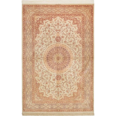 Tappeto Ghom seta Persia marrone 160x243