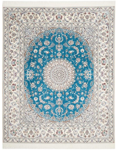 Tappeto Nain 6La Persia bianco verde 205x256