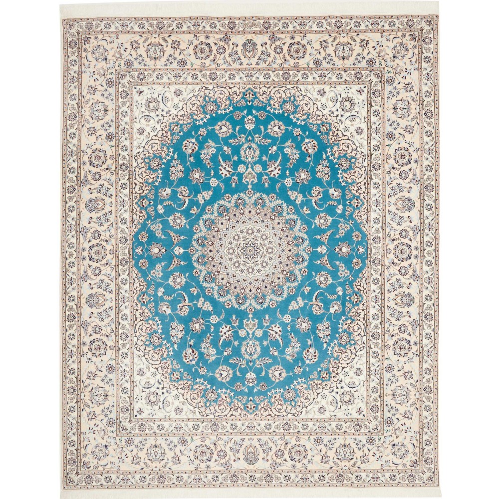 Tappeto Nain 6La Persia bianco blu 207x260 Tappeto Nain 6La Persia bianco blu 207x260