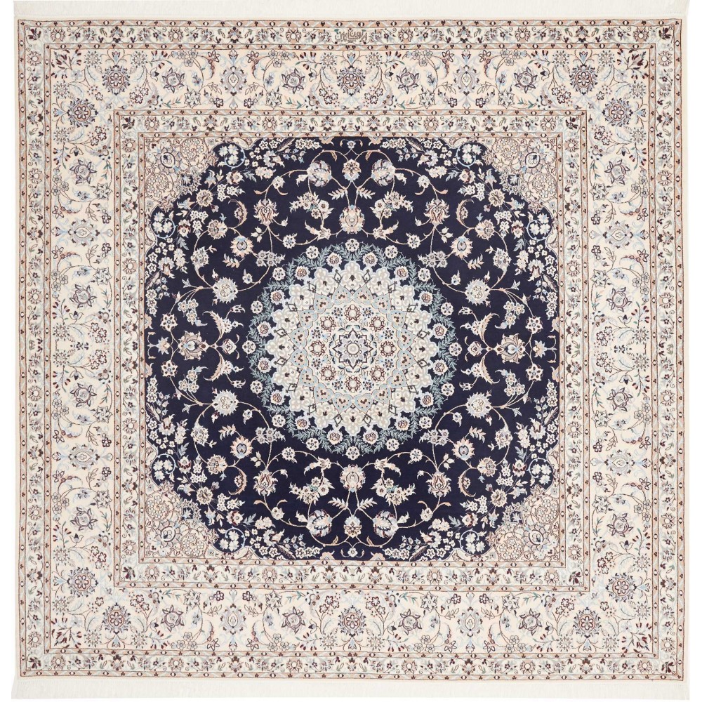 Tappeto Nain 6La Persia bianco grigio 211x208 Tappeto Nain 6La Persia bianco grigio 211x208