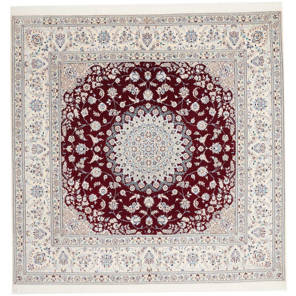 Tappeto Nain 6La Persia bianco marrone 203x201 Tappeto Nain 6La Persia bianco marrone 203x201