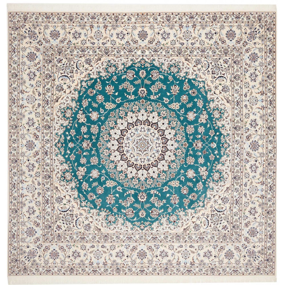 Tappeto Nain 6La Persia bianco grigio 253x248 Tappeto Nain 6La Persia bianco grigio 253x248