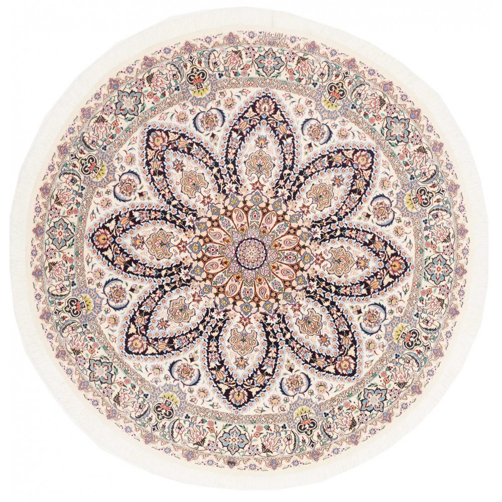 Tappeto Nain 6La Persia bianco marrone 152x152 Tappeto Nain 6La Persia bianco marrone 152x152