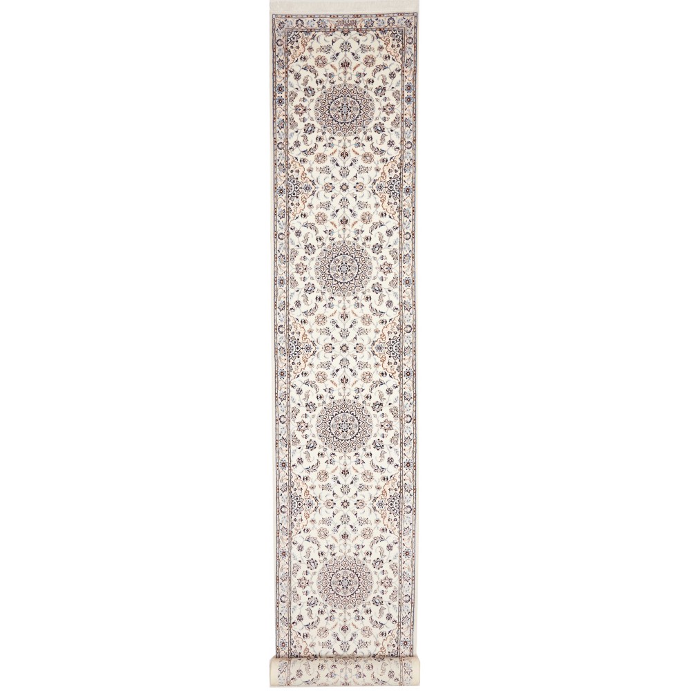Tappeto Nain 6La Persia bianco grigio 80x600 Tappeto Nain 6La Persia bianco grigio 80x600
