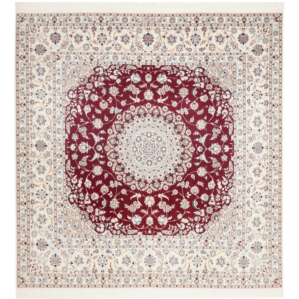 Tappeto Nain 6La Persia bianco marrone 203x212 Tappeto Nain 6La Persia bianco marrone 203x212
