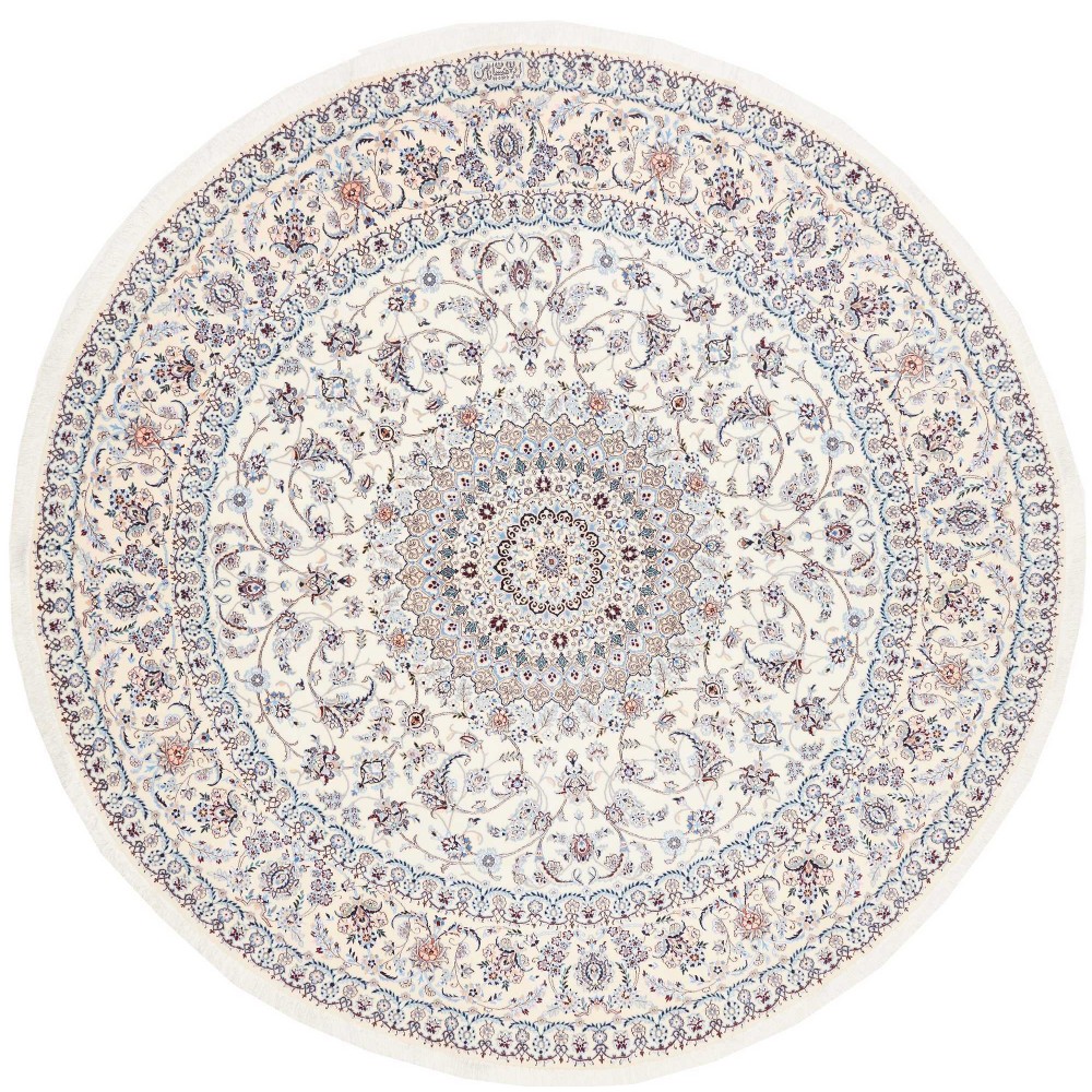 Tappeto Nain 6La Persia bianco grigio 246x246 Tappeto Nain 6La Persia bianco grigio 246x246
