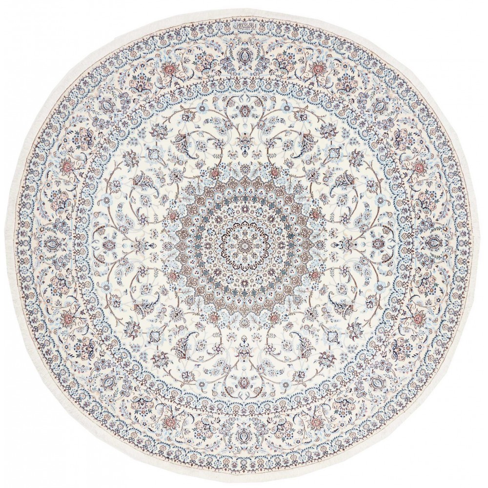 Tappeto Nain 6La Persia bianco grigio 258x258 Tappeto Nain 6La Persia bianco grigio 258x258