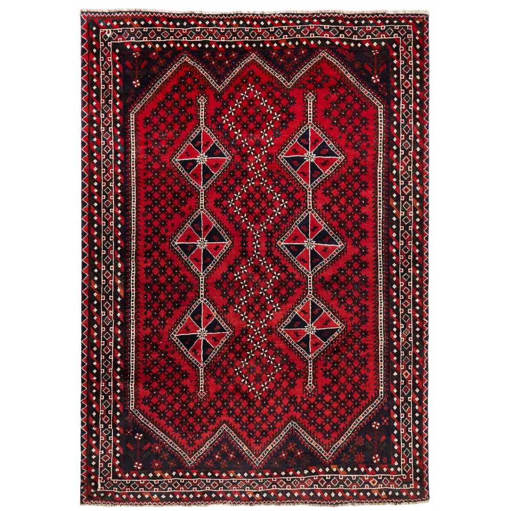 Tappeto Shiraz Persia rosso marrone 210x295 Tappeto Shiraz Persia rosso marrone 210x295