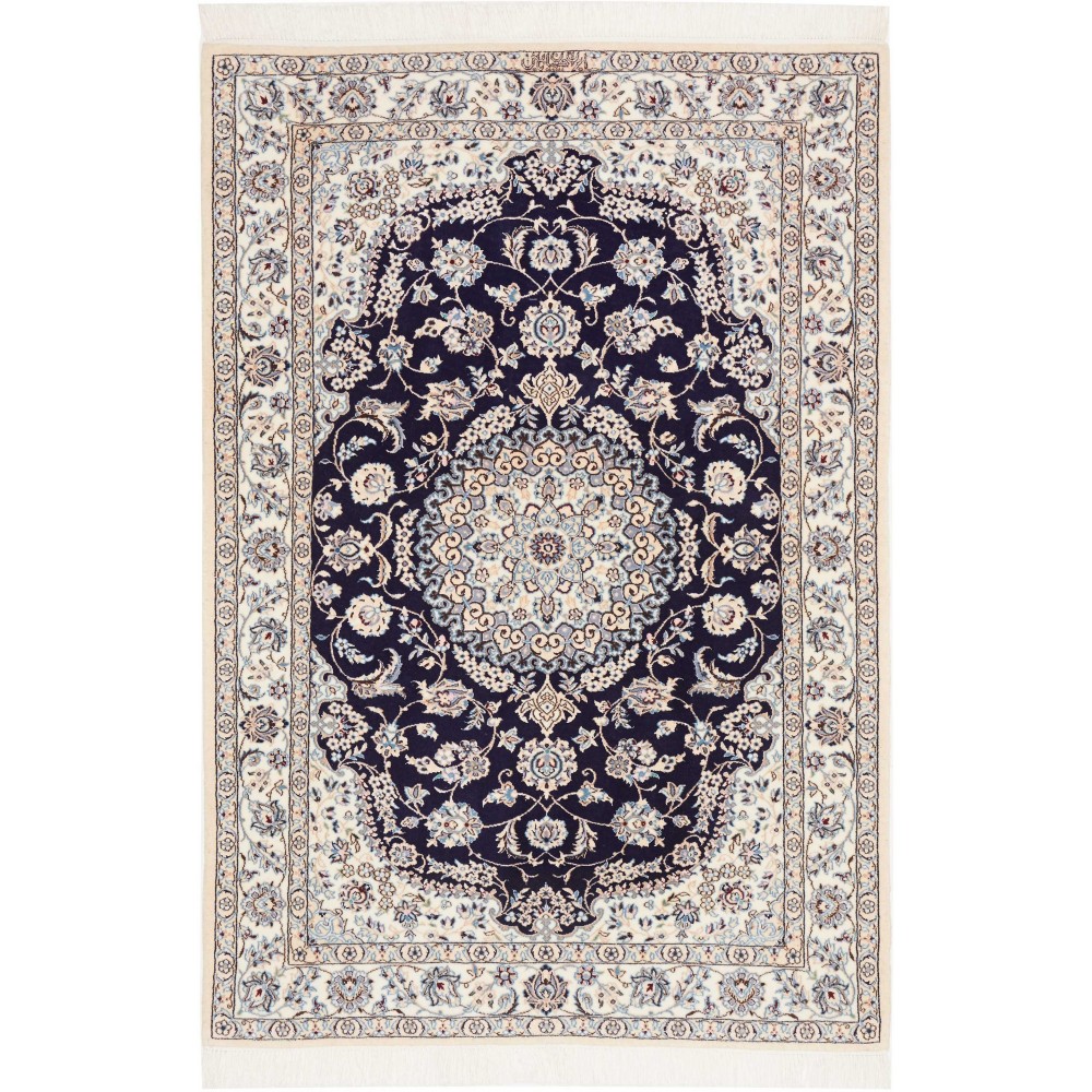 Tappeto Nain 6La Persia bianco grigio 103x152 Tappeto Nain 6La Persia bianco grigio 103x152