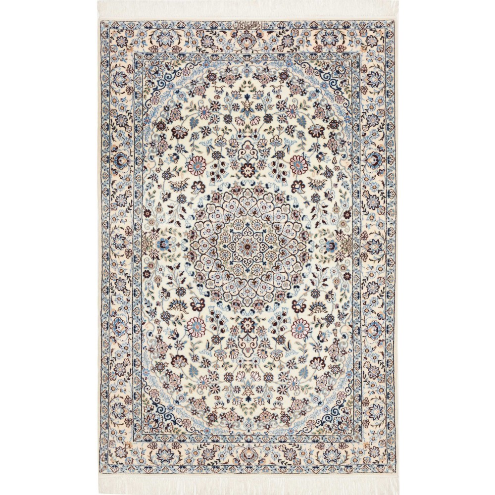 Tappeto Nain 6La Persia bianco grigio 109x165 Tappeto Nain 6La Persia bianco grigio 109x165
