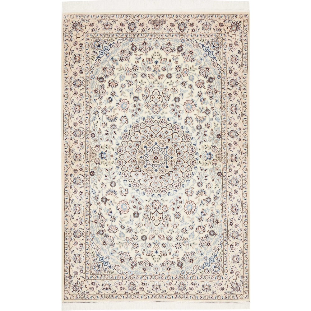 Tappeto Nain 6La Persia bianco grigio 100x156 Tappeto Nain 6La Persia bianco grigio 100x156