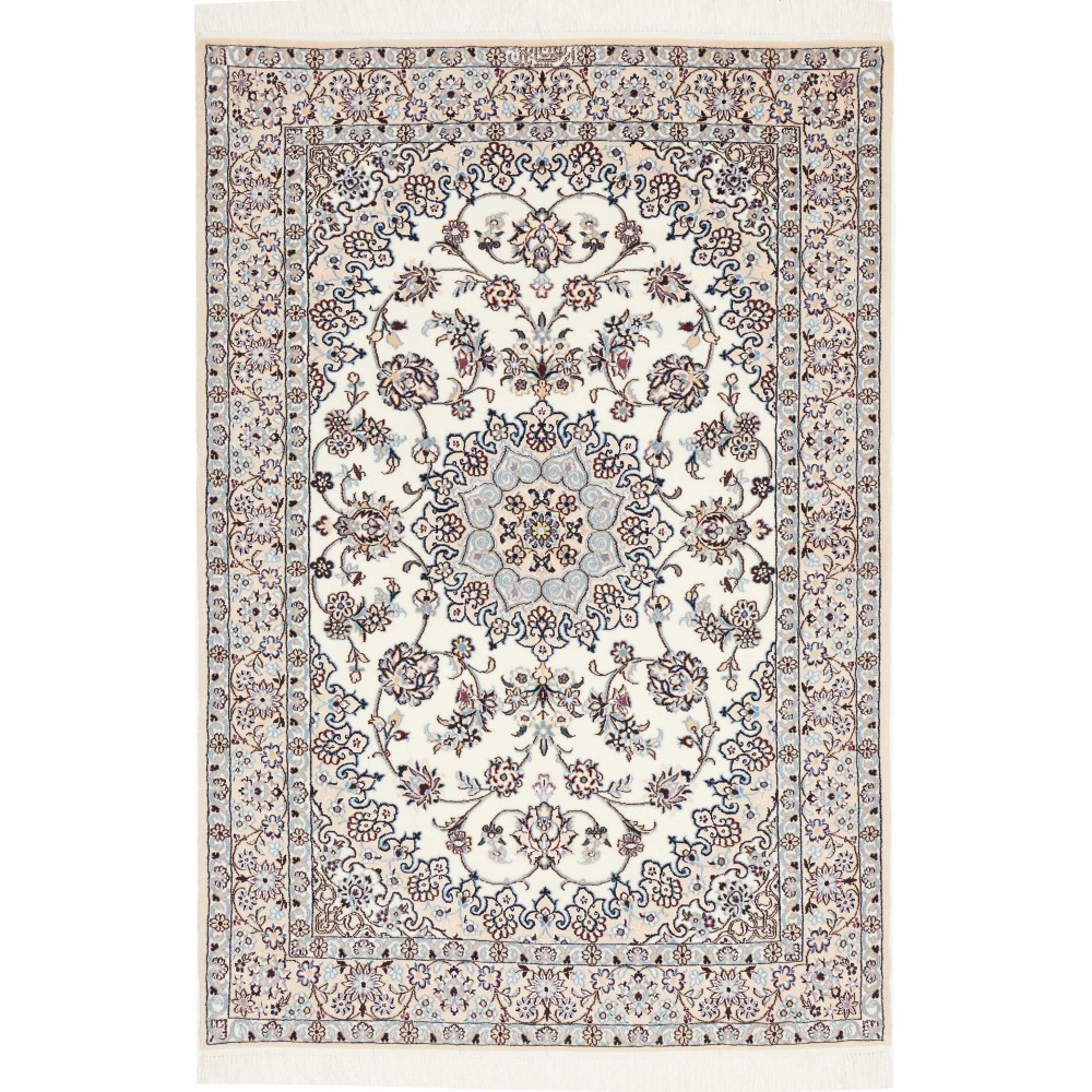 Tappeto Nain 6La Persia bianco grigio 102x147 Tappeto Nain 6La Persia bianco grigio 102x147