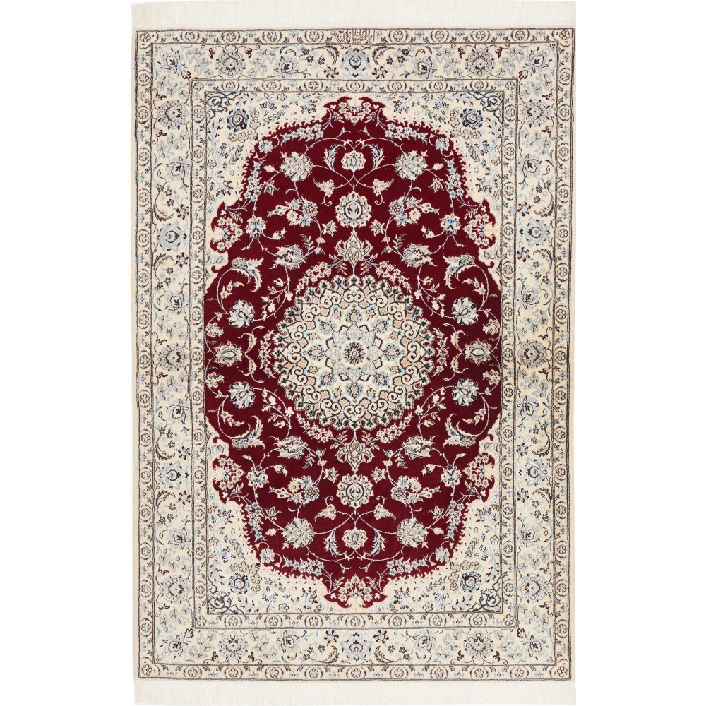 Tappeto Nain 6La Persia bianco marrone 109x165 Tappeto Nain 6La Persia bianco marrone 109x165