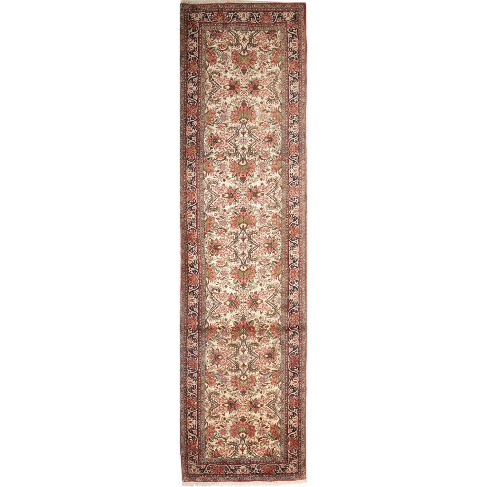 Tappeto Zandjan Persia bianco marrone 87x351 Tappeto Zandjan Persia bianco marrone 87x351