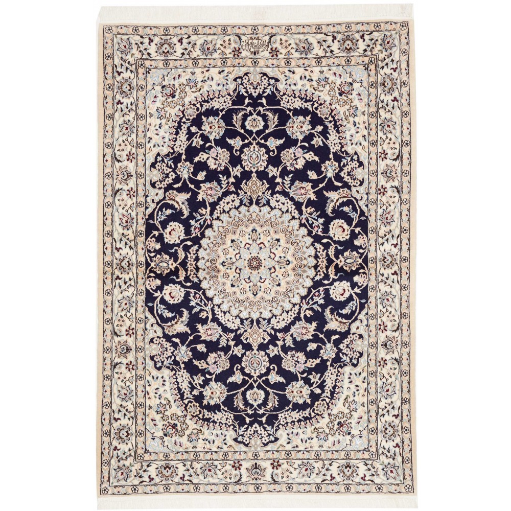 Tappeto Nain 6La Persia bianco grigio 102x155 Tappeto Nain 6La Persia bianco grigio 102x155