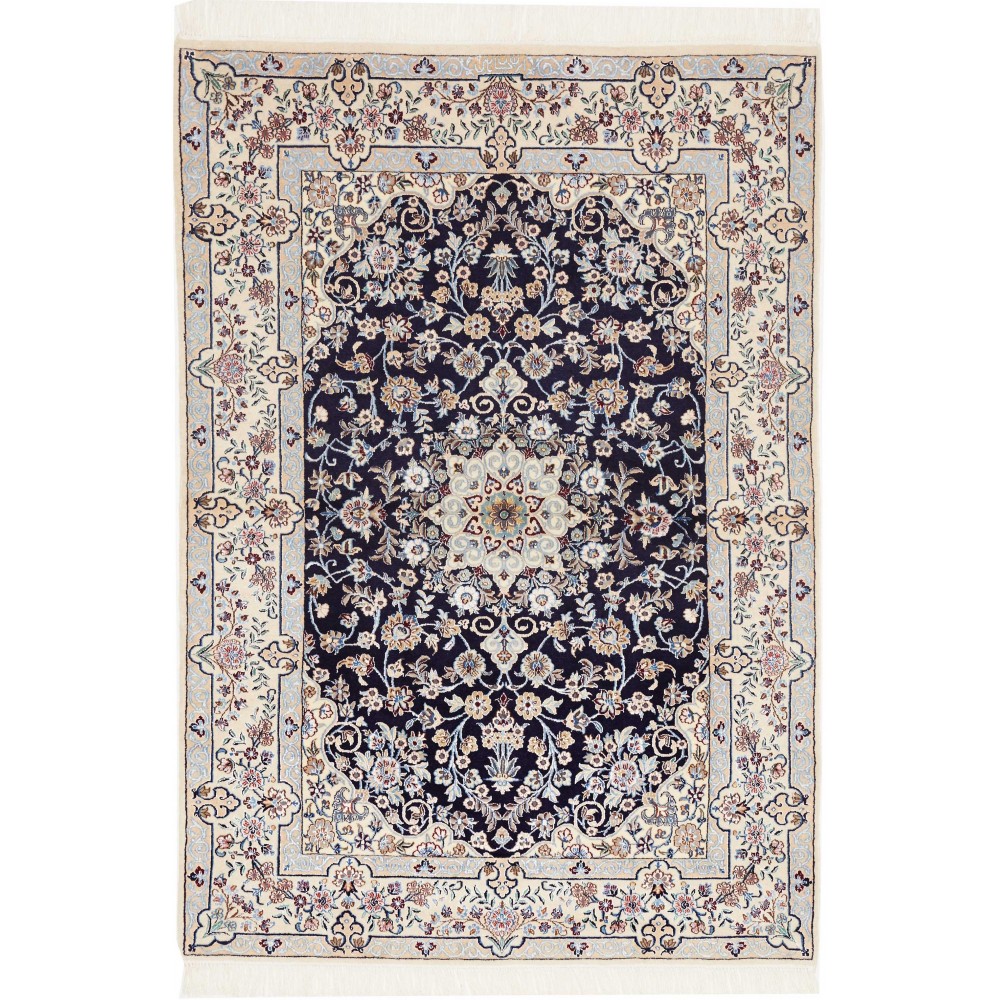 Tappeto Nain 6La Persia bianco grigio 103x155 Tappeto Nain 6La Persia bianco grigio 103x155