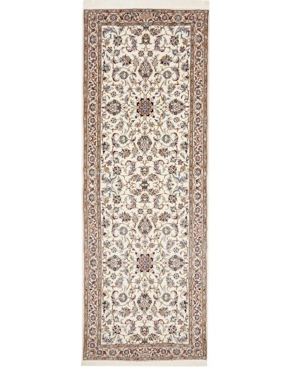 Tappeto Nain 6La Persia bianco azzurro 83x235