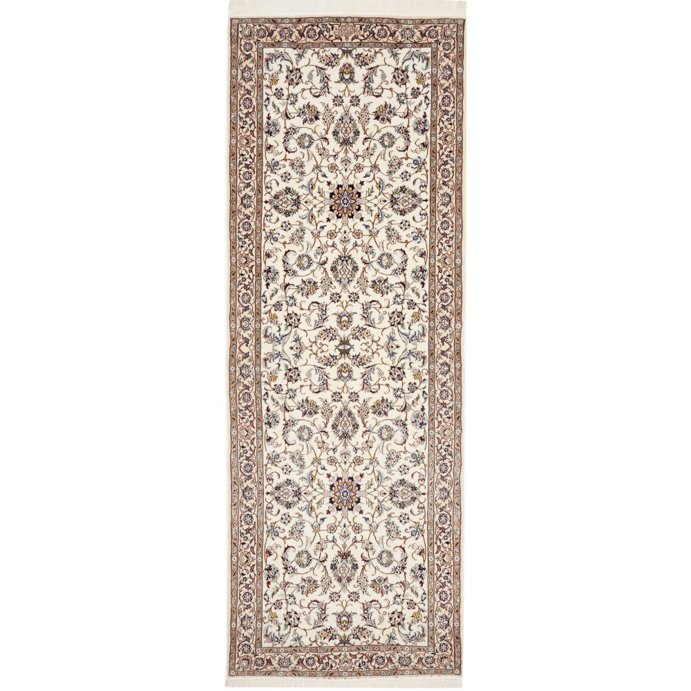 Tappeto Nain 6La Persia bianco azzurro 83x235 Tappeto Nain 6La Persia bianco azzurro 83x235