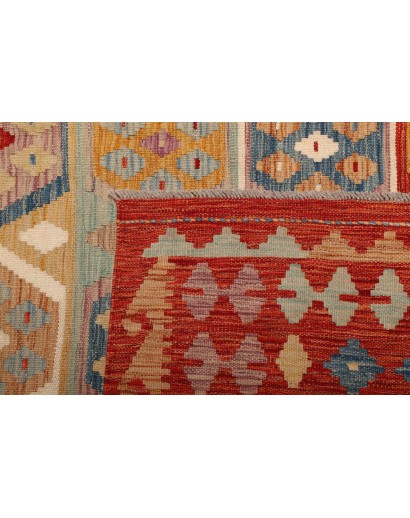 Tappeto Kilim Afghanistan rosso marrone 197x304