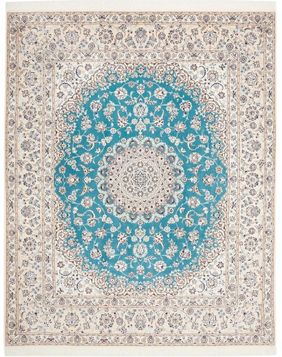 Tappeto Nain 6La Persia bianco blu 207x254