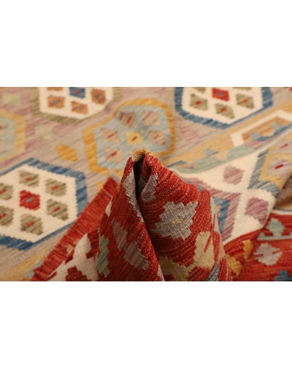 Tappeto Kilim Afghanistan rosso marrone 197x304