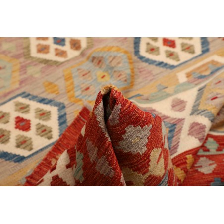 Tappeto Kilim Afghanistan rosso marrone 197x304