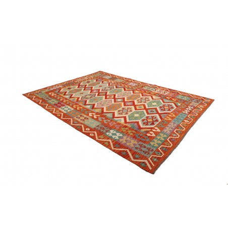 Tappeto Kilim Afghanistan rosso marrone 201x288