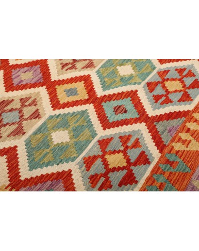 Tappeto Kilim Afghanistan rosso marrone 201x288